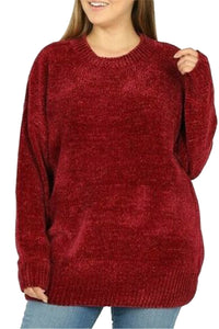 Womens Plus Chenille Oversized Cozy Sweater Top-Top Seller-