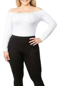 Womens Seamless Off the Shoulder Bodysuit Top