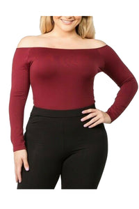 Womens Seamless Off the Shoulder Bodysuit Top