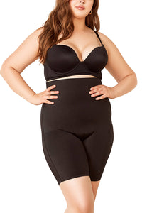 Plus High Waisted Body Shaper Boyshorts Double Layered Tummy Control Waist Slimming and Back Smoothing Shapewear