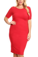 Load image into Gallery viewer, Womens Plus Size Short sleeve Silhouette Body-Con Dress