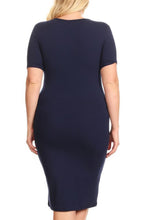 Load image into Gallery viewer, Womens Plus Size Short sleeve Silhouette Body-Con Dress