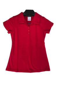 Girls Button Up Johnny Soft Pique Polo Top ( kids 4-20)