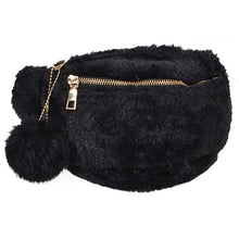 Load image into Gallery viewer, FUR FANNY PACK WITH POMPOM KEY CHAIN