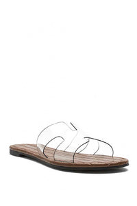 Flat Modern Clear Design Strap Sandals