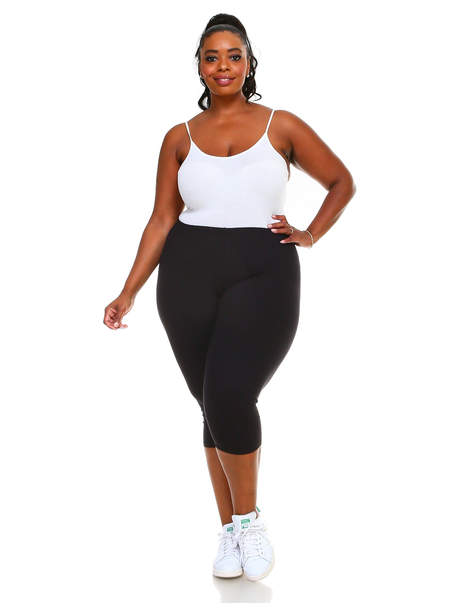 Women's Plus Size Made in USA Cotton Basic Capri True Size Leggings(XL –  BENIAN