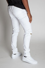 Load image into Gallery viewer, MEN&#39;S DESTROYED SKINNY JEANS GOLD KNEE ZIPPER DETAILS
