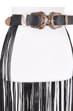 Load image into Gallery viewer, DOUBLE BUCKLE PU FRINGE LONG BELT