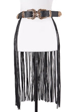 Load image into Gallery viewer, DOUBLE BUCKLE PU FRINGE LONG BELT