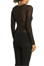 Load image into Gallery viewer, Kylie Inspired Mesh Lace Bra Contrast Long Sleeves Top