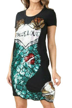 Load image into Gallery viewer, Womens Sequins Mermaid Patch Dress