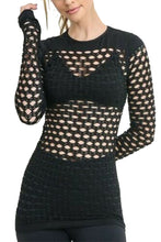 Load image into Gallery viewer, Womens Long Fishnet Tunic Trendy Top